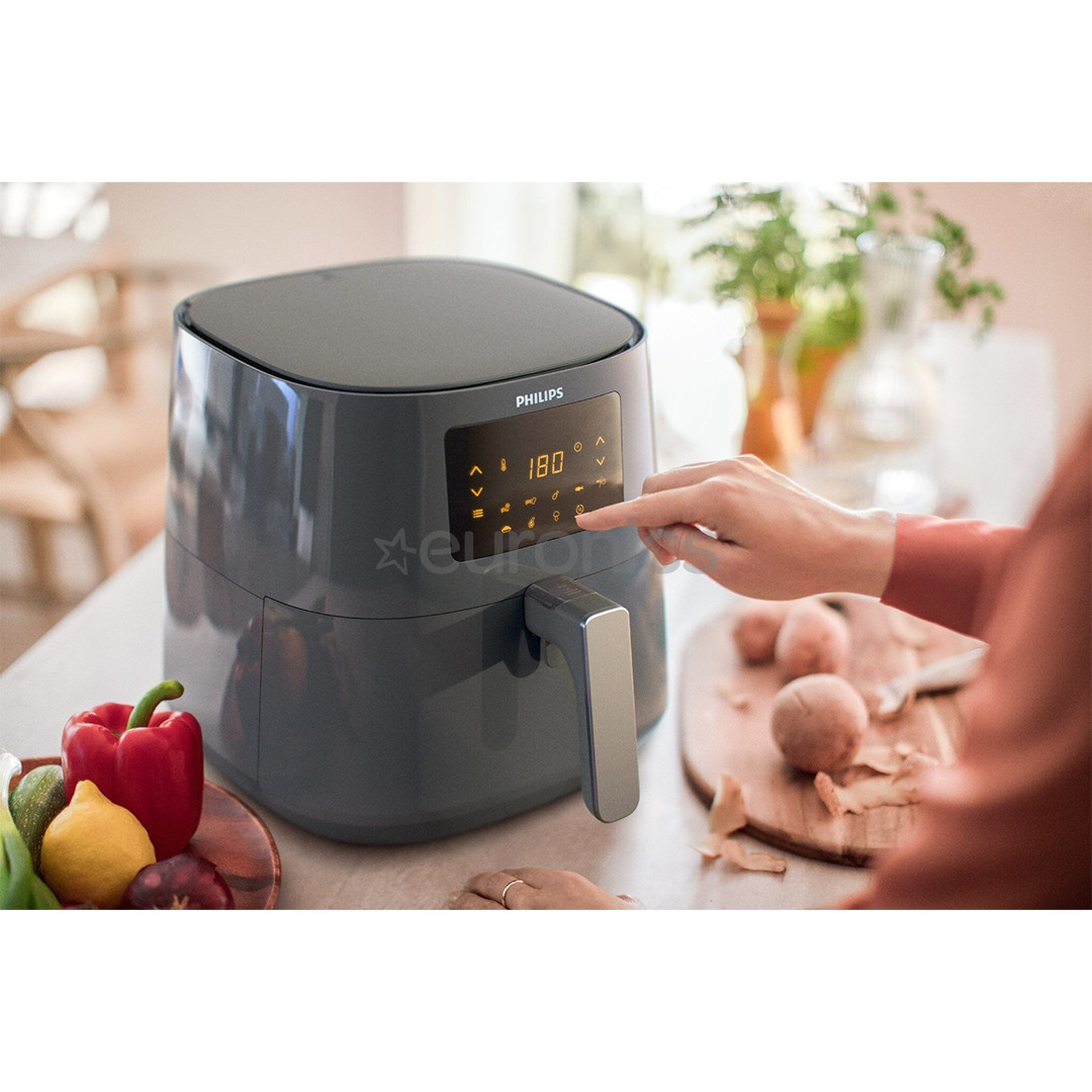 Philips Essential XL, 2000 Вт, 6,2 л + дополнительный аксессуар, серый - Аэрогриль