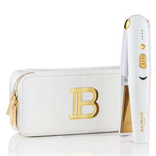 Balmain, up to 200 °C, white/gold - Cordless straightener