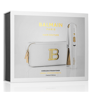 Balmain, up to 200 °C, white/gold - Cordless straightener