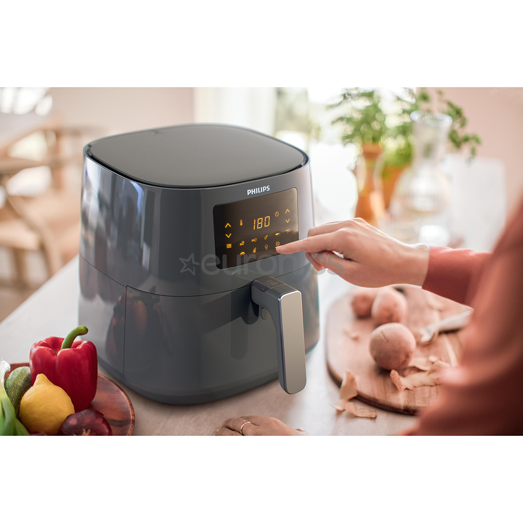 Philips Essential XL, 2000 Вт, 6,2 л + дополнительный аксессуар, серый - Аэрогриль