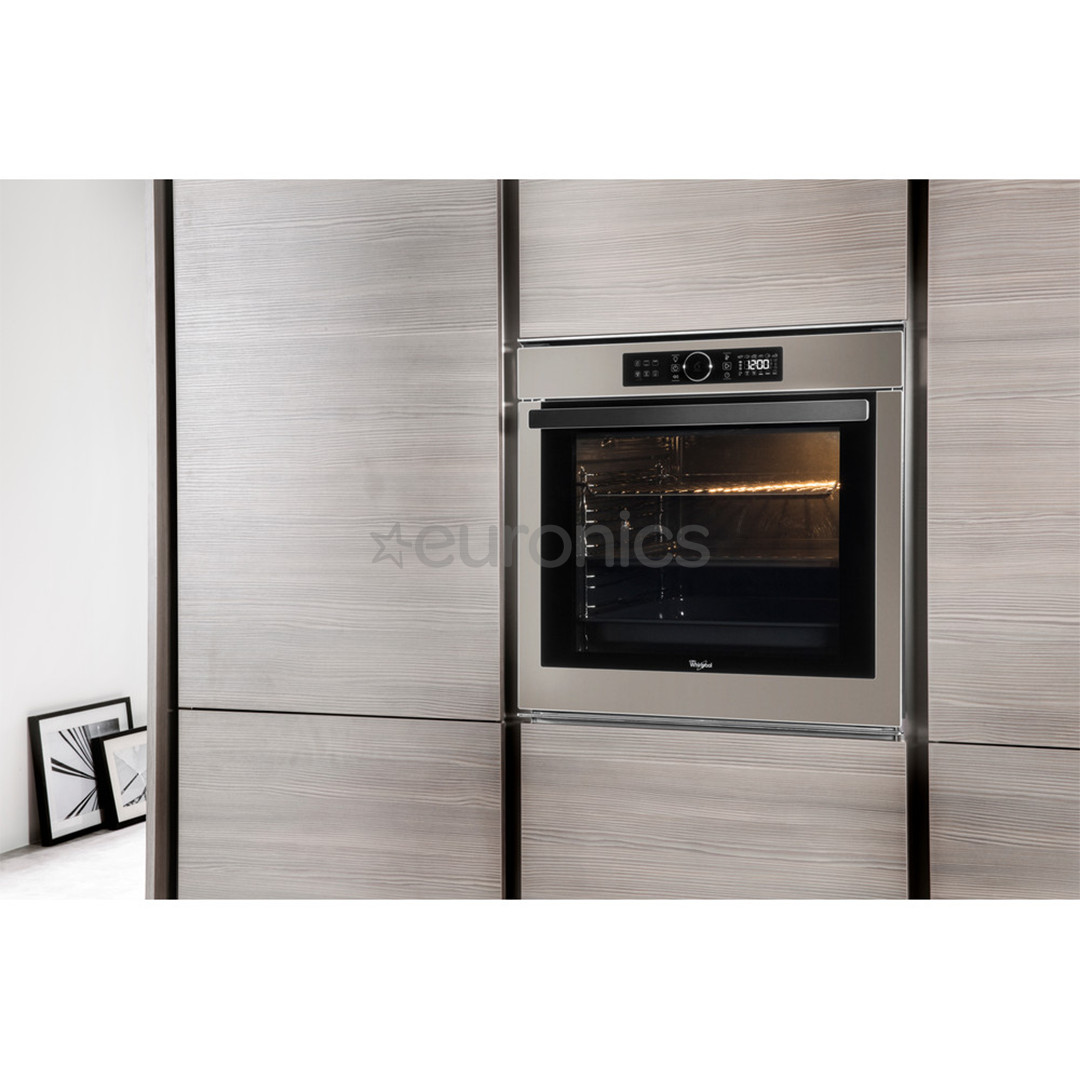 Whirlpool, 73 л, серебристый - Интегрируемый духовой шкаф