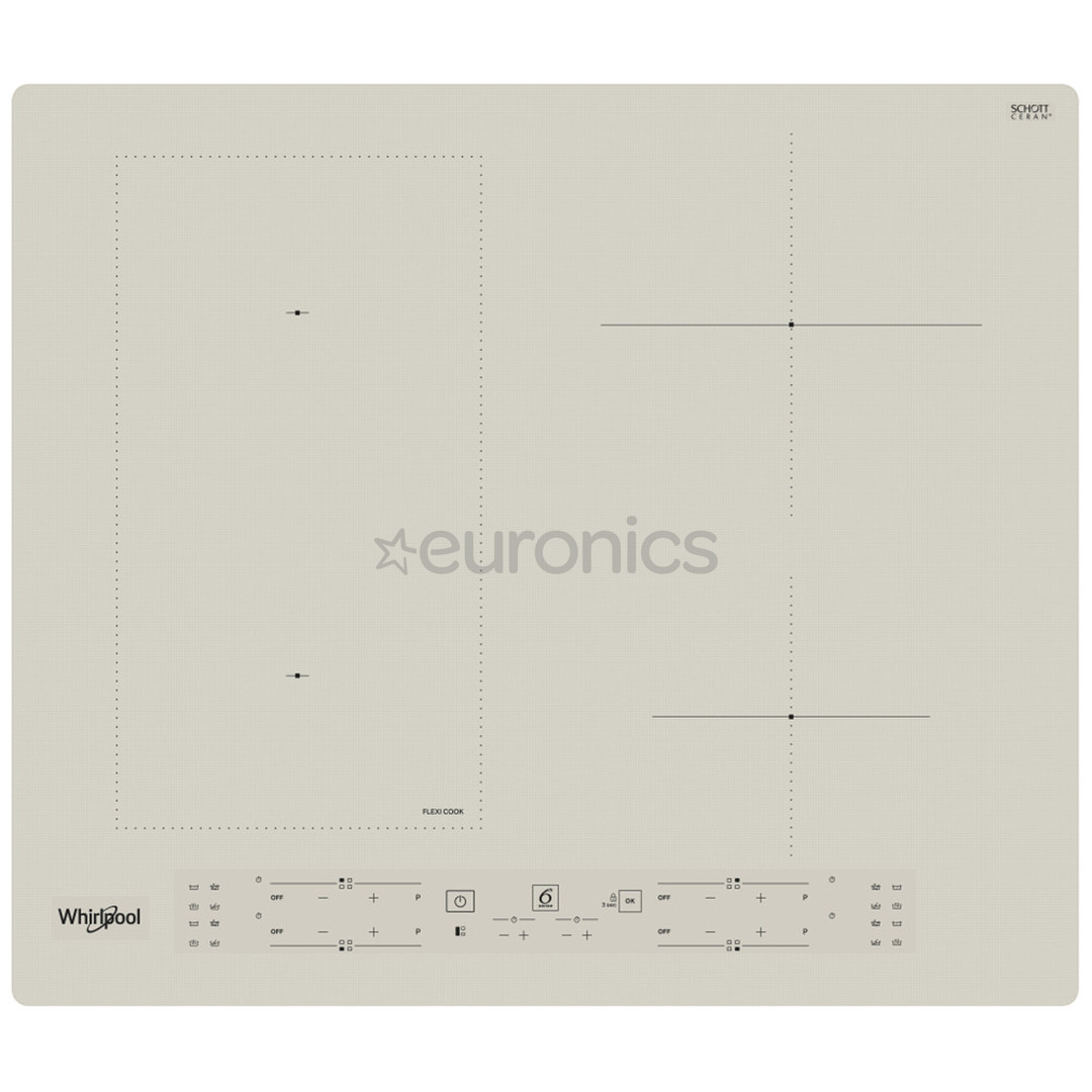 Whirlpool, width 59 cm, frameless, beige - Built-in Induction Hob