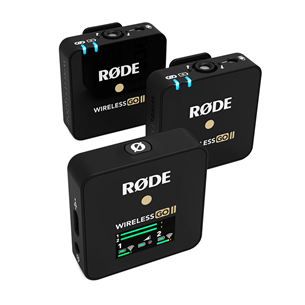 RODE Wireless GO II, 3,5 mm, USB-C, must - Juhtmevaba mikrofon WIGOII