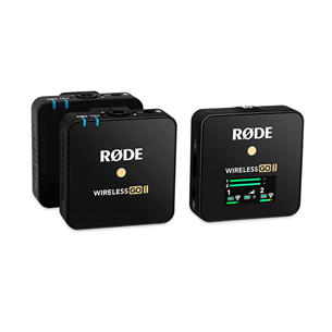 RODE Wireless GO II, 3,5 mm, USB-C, must - Juhtmevaba mikrofon