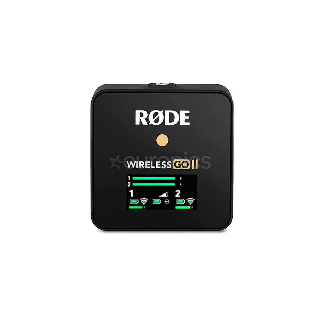 RODE Wireless GO II, 3,5 mm, USB-C, must - Juhtmevaba mikrofon