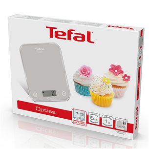 Tefal Optiss, up to 5 kg, silver - Kitchen scale