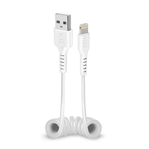 SBS, USB-A to Lightning, coiled, white - Cable TECABLEUSBIP589SW