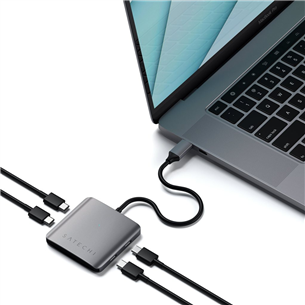 Satechi, USB C 4x, серый - Адаптер