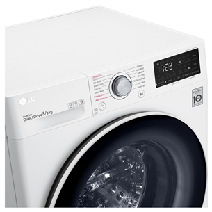 LG V300 Series, 8 kg / 6 kg, depth 56.5 cm, 1400 rpm - Washer-Dryer Combo