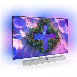Philips OLED 4K UHD, 55", central stand, silver - TV