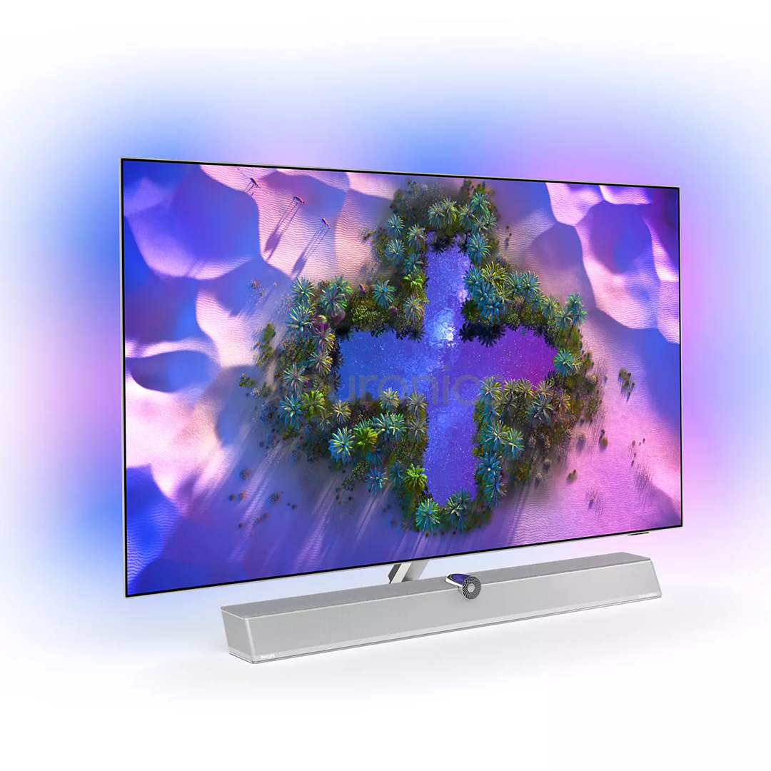 Philips OLED 4K UHD 65", central stand, light gray - TV