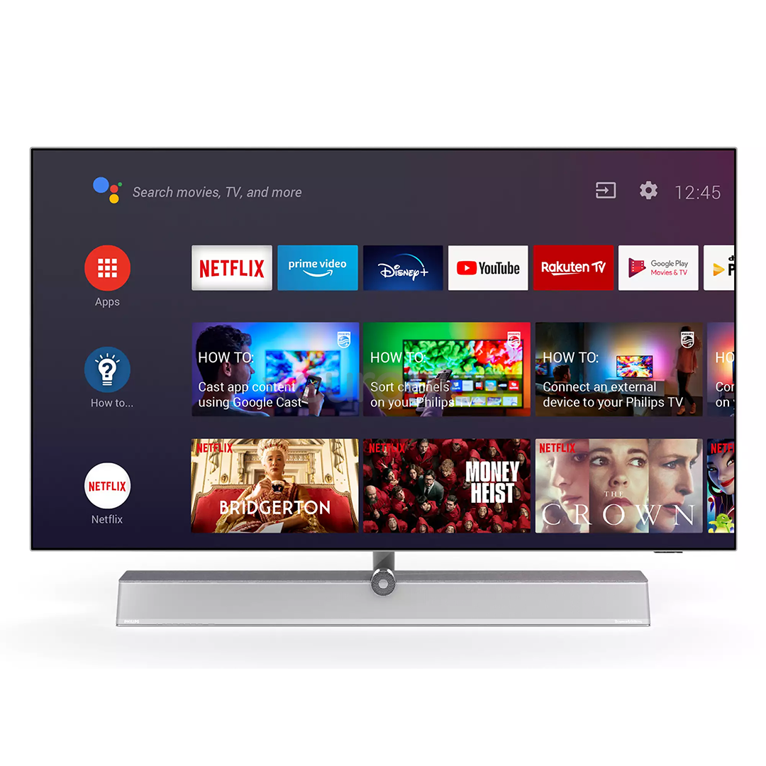 Philips OLED 4K UHD 65", central stand, light gray - TV