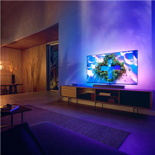 Philips OLED 4K UHD 65", jalg keskel, helehall - Teler