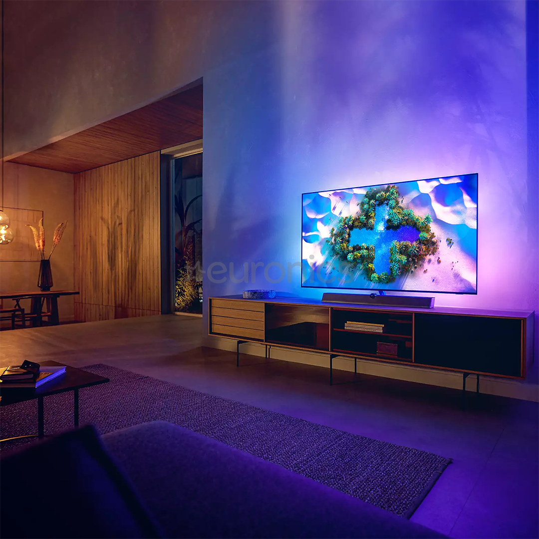 Philips OLED 4K UHD 65", central stand, light gray - TV