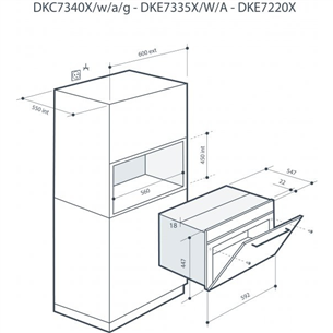 De Dietrich, 40 L, 1000 W, must - Integreeritav mikrolaineahi grilliga
