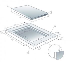 De Dietrich, laius 65 cm, raamita, must - Integreeritav induktsioonpliidiplaat