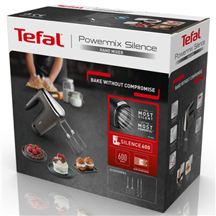 Tefal PowerMix Silence, 600 Вт, темно-серый - Ручной миксер