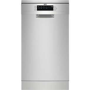 AEG 6000 Slim, 9 place settings, width 44.6 cm, silver - Free standing Dishwasher FFB62407ZM