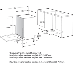 Gorenje, 16 place settings, width 59.6 cm - Built-in Dishwasher