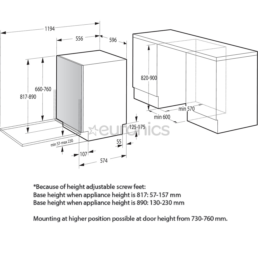 Gorenje, 16 nõudekomplekti - Integreeritav nõudepesumasin