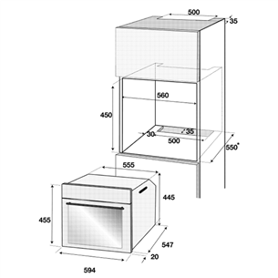 Beko, 48 L, roostevaba teras - Integreeritav ahi