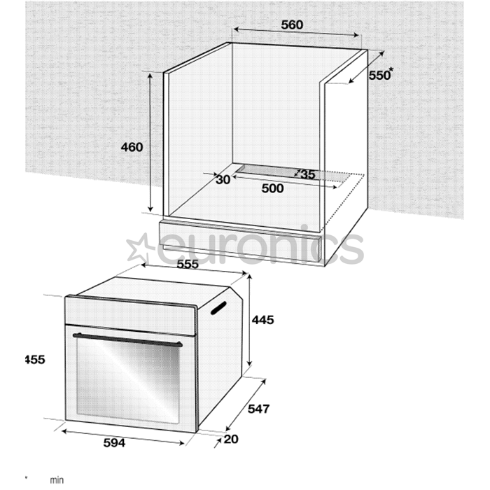 Beko, 48 L, inox - Built-in Oven