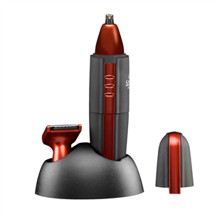 GA.MA Ovetto, black/red - Facial hair trimmer