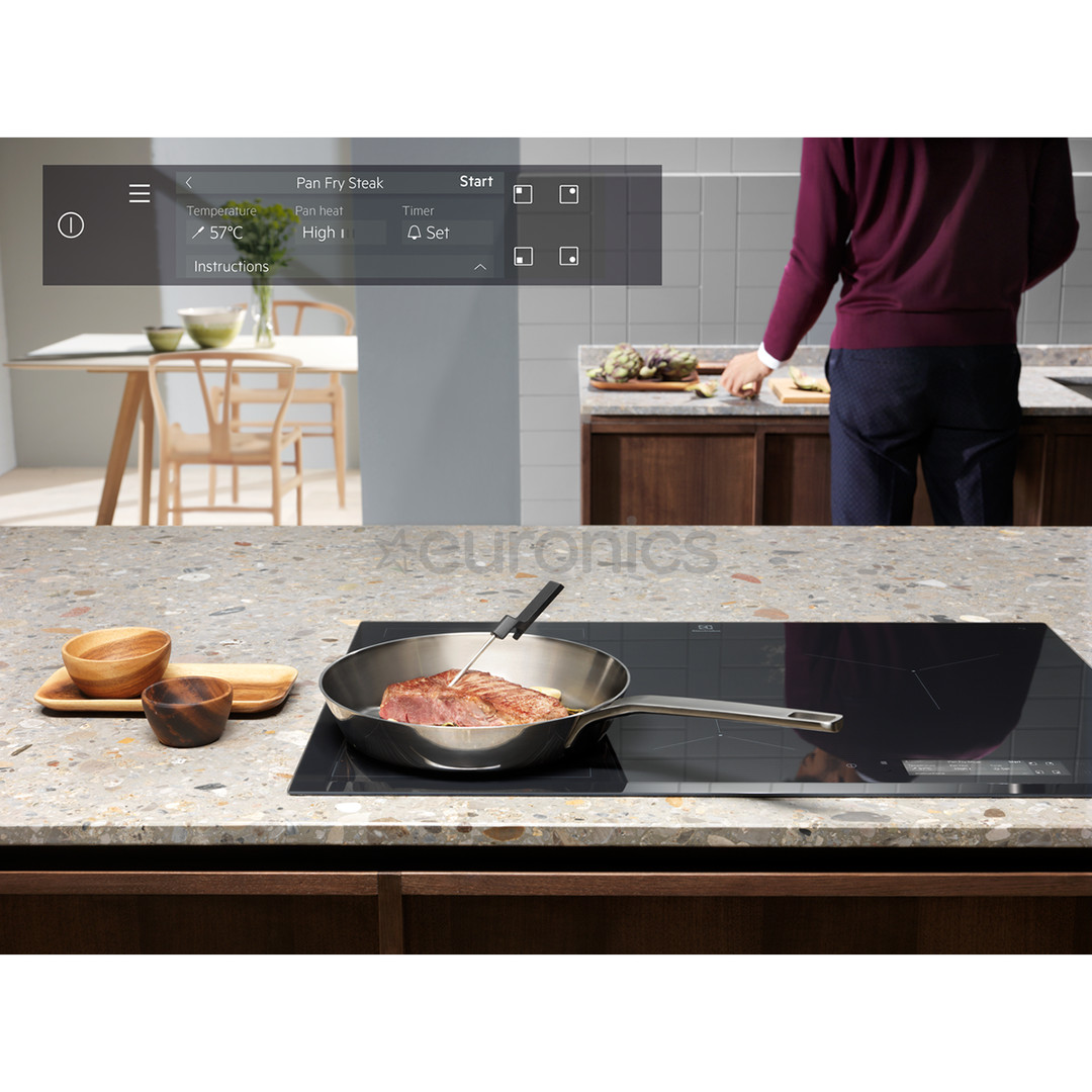 Electrolux 900 SensePro, width 78 cm, frameless, dark grey - Built-in Induction Hob