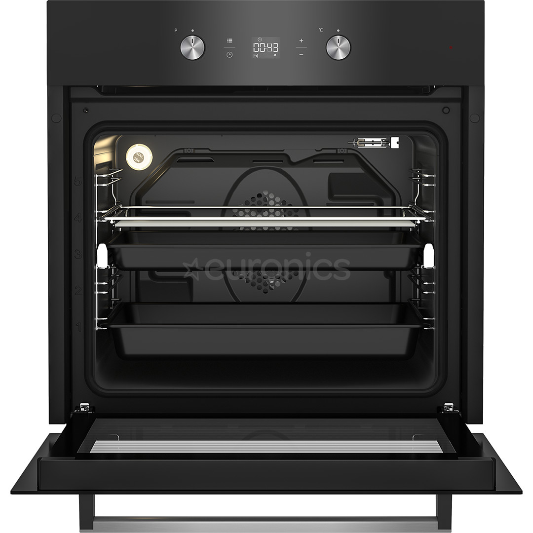 Beko, 71 L, black/inox - Built in oven
