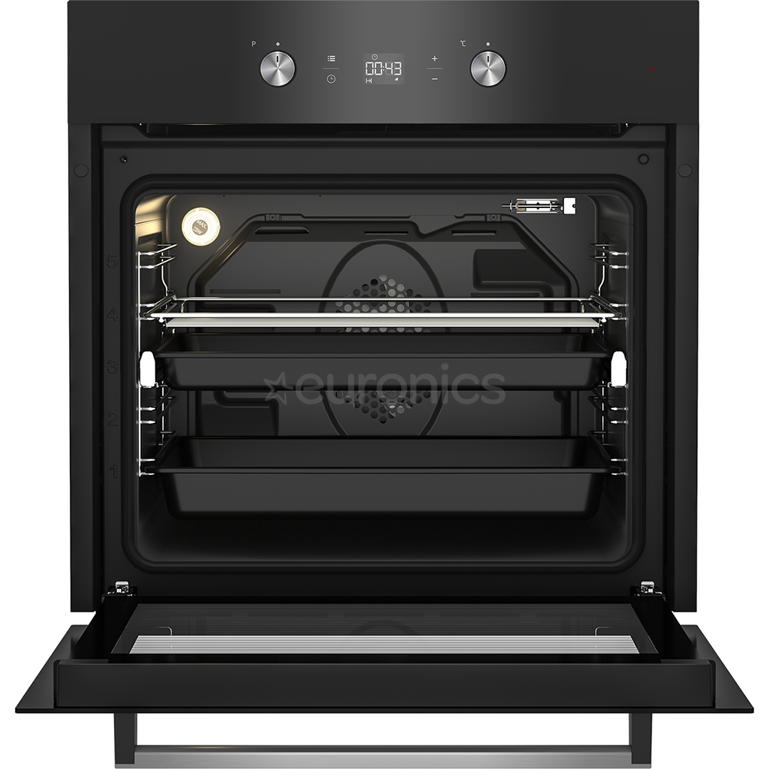 Beko, 71 L, black/inox - Built in oven