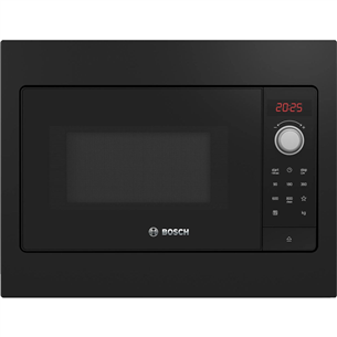 Bosch Serie 2, 20 л, 800 Вт, черный - Интегрируемая микроволновая печь