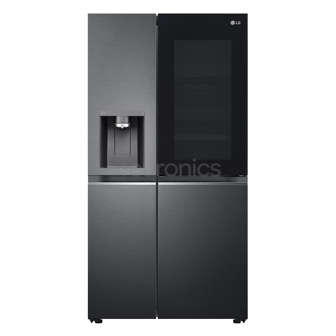 LG, InstaView, vee- ja jääautomaat veepaagiga, 635 L, kõrgus 179 cm, must - SBS-külmik GSXV91MCAE.AMCQEUR