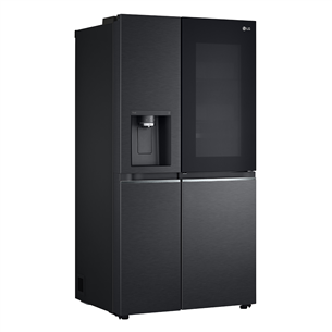 LG, InstaView, диспенсер для воды и льда с резервуаром, 635 л, высота 179 см, черный - SBS-холодильник