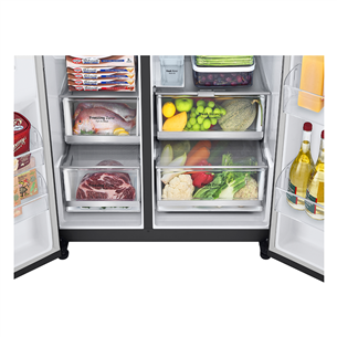 LG, InstaView, water & ice dispenser, 635 L, height 179 cm, black - SBS Refrigerator