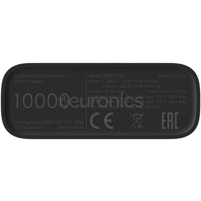 Xiaomi Mi Power Bank 3 Ultra Compact, 10 000 mAh, 22.5 W, black - Power Bank