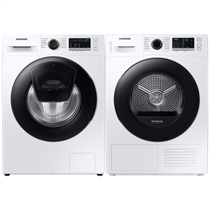 Samsung, AddWash, 9 kg + 8 kg - Washing Machine + Clothes Dryer WW90T4540+DV80TA020