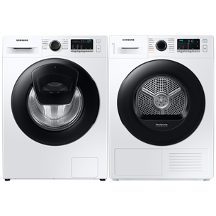 Samsung, AddWash, 9 кг + 8 кг - Стиральная машина + сушильная машина WW90T4540+DV80TA020