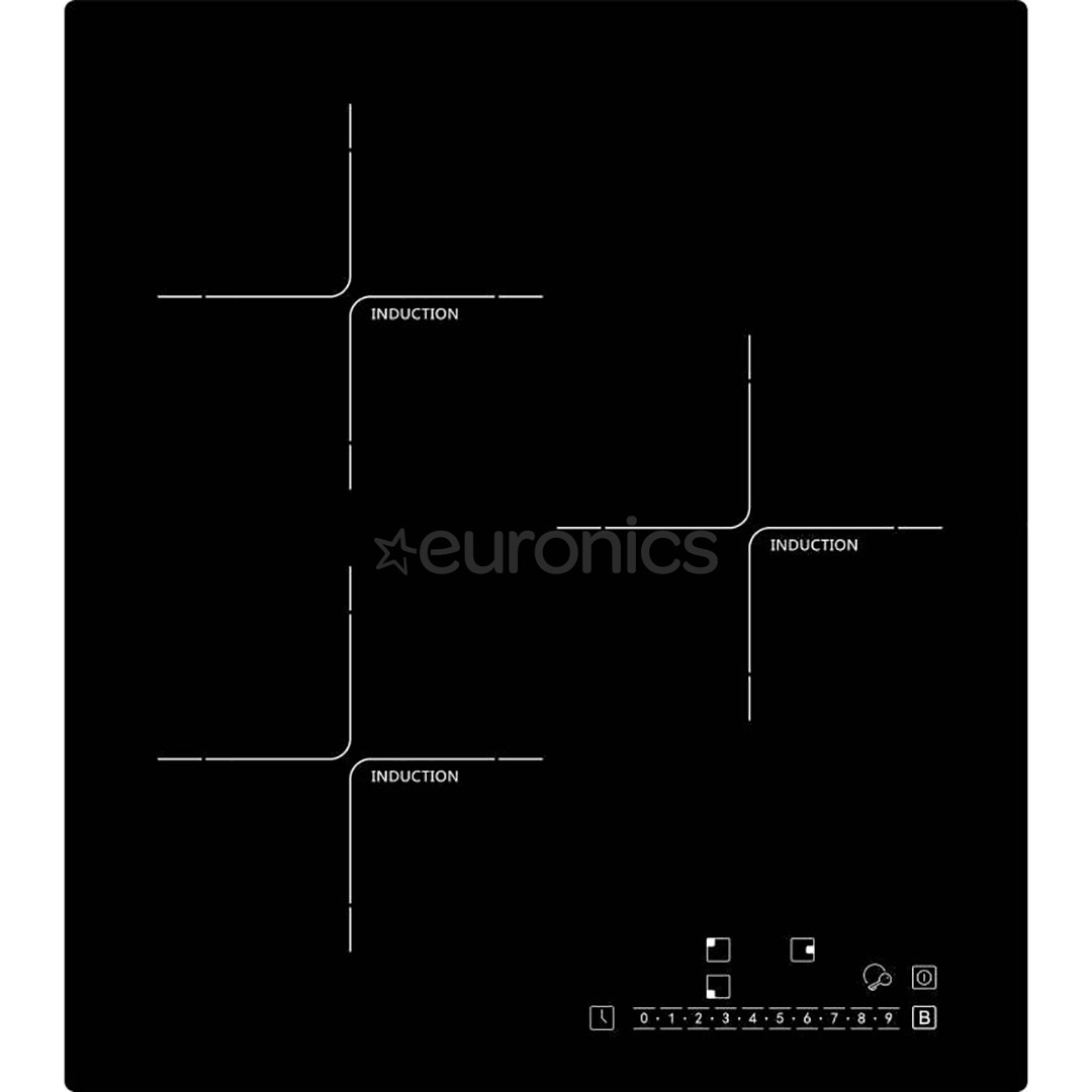 Schlosser, width 45 cm, frameless, black - Built-in Induction Hob PI403S1
