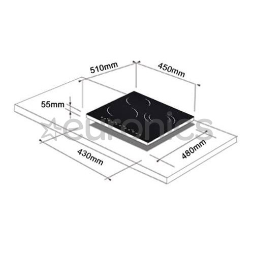 Schlosser, width 45 cm, frameless, black - Built-in Induction Hob