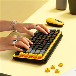 Logitech POP Keys Emoji Brown Tactile, SWE, kollane - Mehaaniline klaviatuur