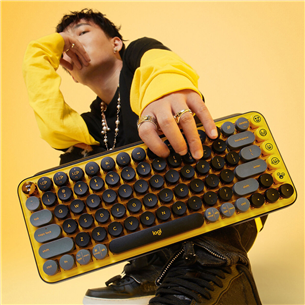 Logitech POP Keys Emoji Brown Tactile, SWE, yellow - Mechanical Keyboard