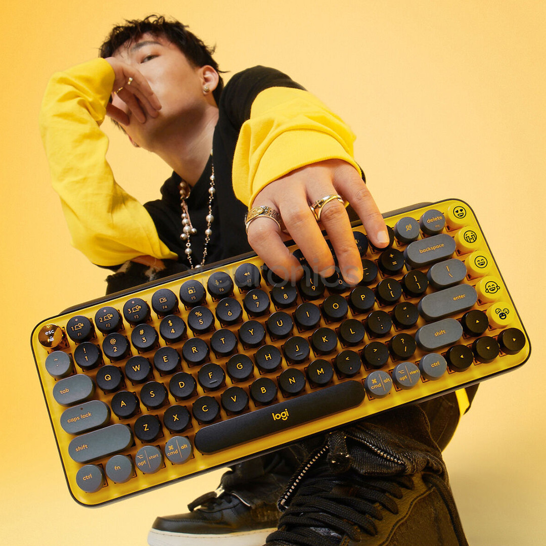 Logitech POP Keys Emoji Brown Tactile, SWE, kollane - Mehaaniline klaviatuur
