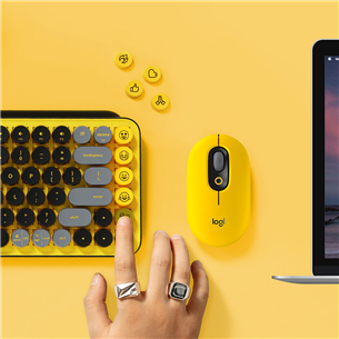 Logitech POP Keys Emoji Brown Tactile, SWE, kollane - Mehaaniline klaviatuur