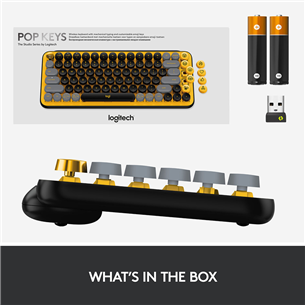 Logitech POP Keys Emoji Brown Tactile, SWE, yellow - Mechanical Keyboard