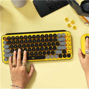 Logitech POP Keys Wireless Mechanical Emoji, RUS, желтый - Беспроводная клавиатура