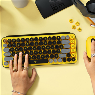 Logitech POP Keys Emoji Brown Tactile, US, желтый - Механическая клавиатура