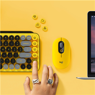 Logitech POP Keys Emoji Brown Tactile, US, kollane - Mehaaniline klaviatuur