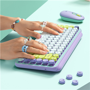 Logitech POP Keys Emoji Brown Tactile, SWE, зеленый/белый - Механическая клавиатура