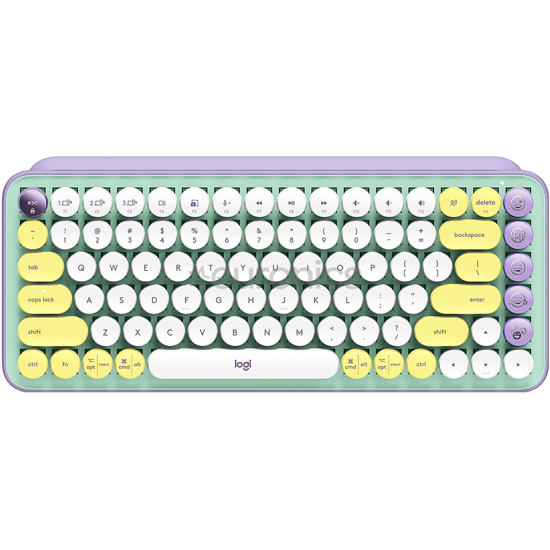Logitech POP Keys Wireless Mechanical Emoji, RUS, daydream lilac - Wireless Keyboard