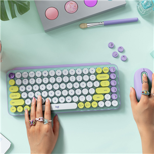 Logitech POP Keys Wireless Mechanical Emoji, RUS, daydream lilac - Wireless Keyboard